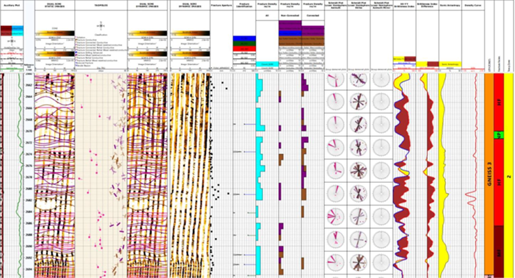 Integrated data interpretation revealed geological features as fracture presence, fracture type (open/closed), general geometrical trends, and fracture and lithological facies, which together helped t
