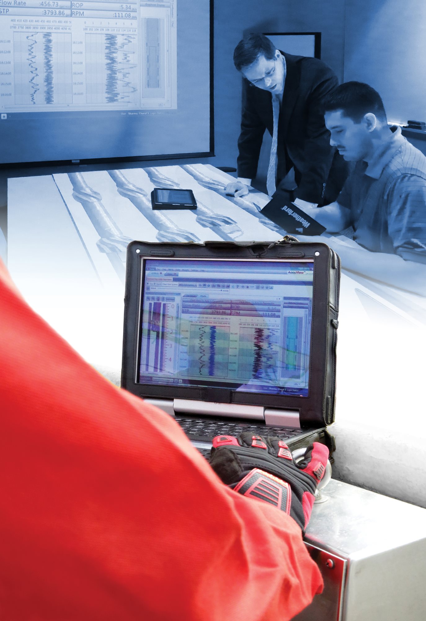 The AccuView system supports real-time collaboration between the rig and offsite experts by securely transmitting key operational data.