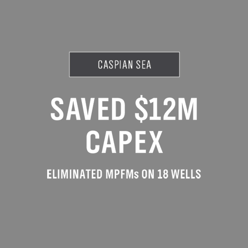 SAVED $12M CAPEX Eliminated MPFMs 18 wells Azerbaijan, South Caspian Sea