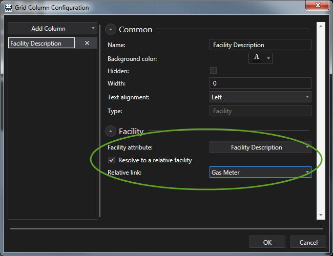 Canvas Preview: Relative Facilities - Facility Column Relative Facility