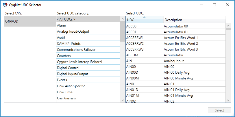 New Report Module - UDC Dialog