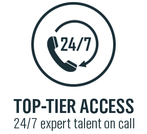 Top-Tier Access 24/7 expert talent on call