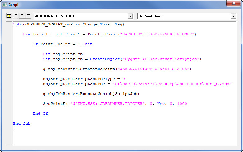 Start using the Job Runner today - OnPointChange Event