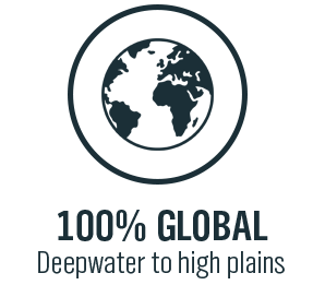 100% Global  Deepwater to high plains